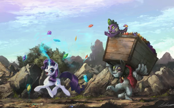 Spike (My Little Pony) Rarity (My Little Pony) TV Show My Little Pony: Friendship Is Magic HD Desktop Wallpaper | Background Image