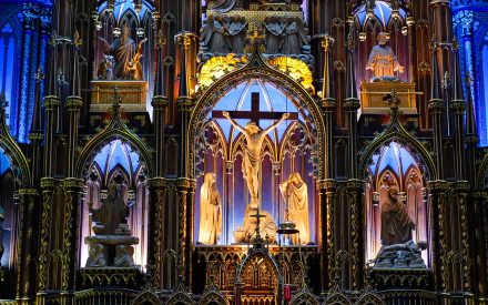 religious Notre-Dame Basilica of Montreal HD Desktop Wallpaper | Background Image