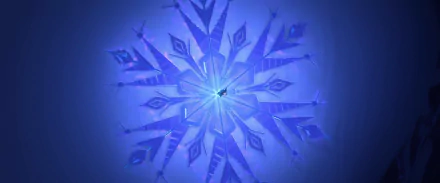 A stunning HD wallpaper featuring a snowflake design inspired by Elsa from the movie Frozen, showcasing intricate ice patterns and a cool blue color palette.