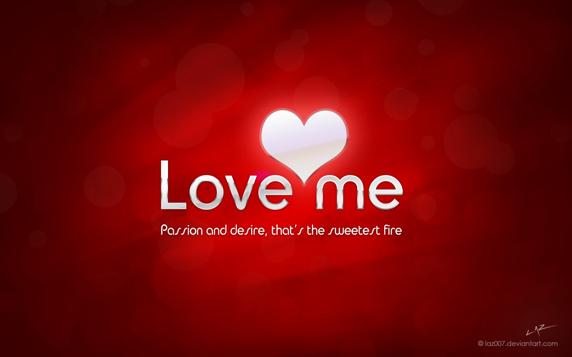 A vibrant HD desktop wallpaper featuring the word Love in bold white letters against a rich red background, conveying passion and desire with an artistic flair.