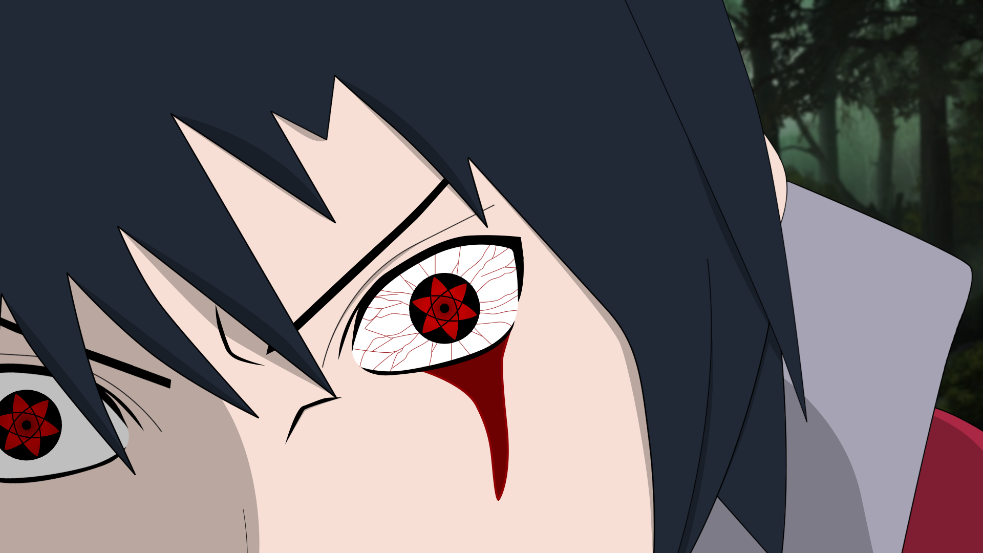 Anime - Naruto  Mangekyou Blood Anime Sharingan (Naruto) Sasuke Uchiha Akatsuki (Naruto) Wallpaper