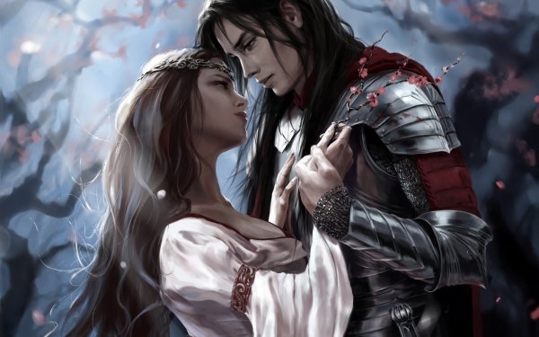 Fantasy Love Couple Knight Armor HD Wallpaper | Background Image