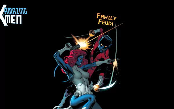Mystique (Marvel Comics) Nightcrawler (Marvel Comics) Comic Amazing X-Men HD Desktop Wallpaper | Background Image