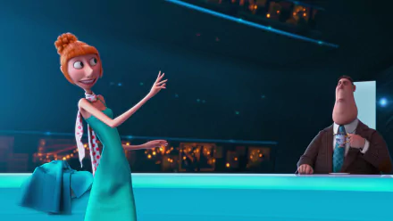 HD desktop wallpaper featuring Lucy from Despicable Me 2, showcasing her animated character in a vibrant movie scene.