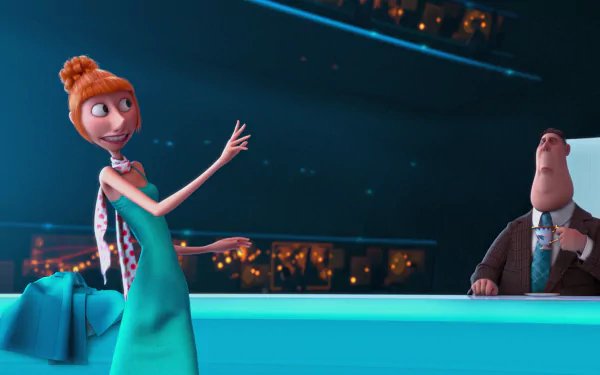 HD desktop wallpaper featuring Lucy from Despicable Me 2, showcasing her animated character in a vibrant movie scene.