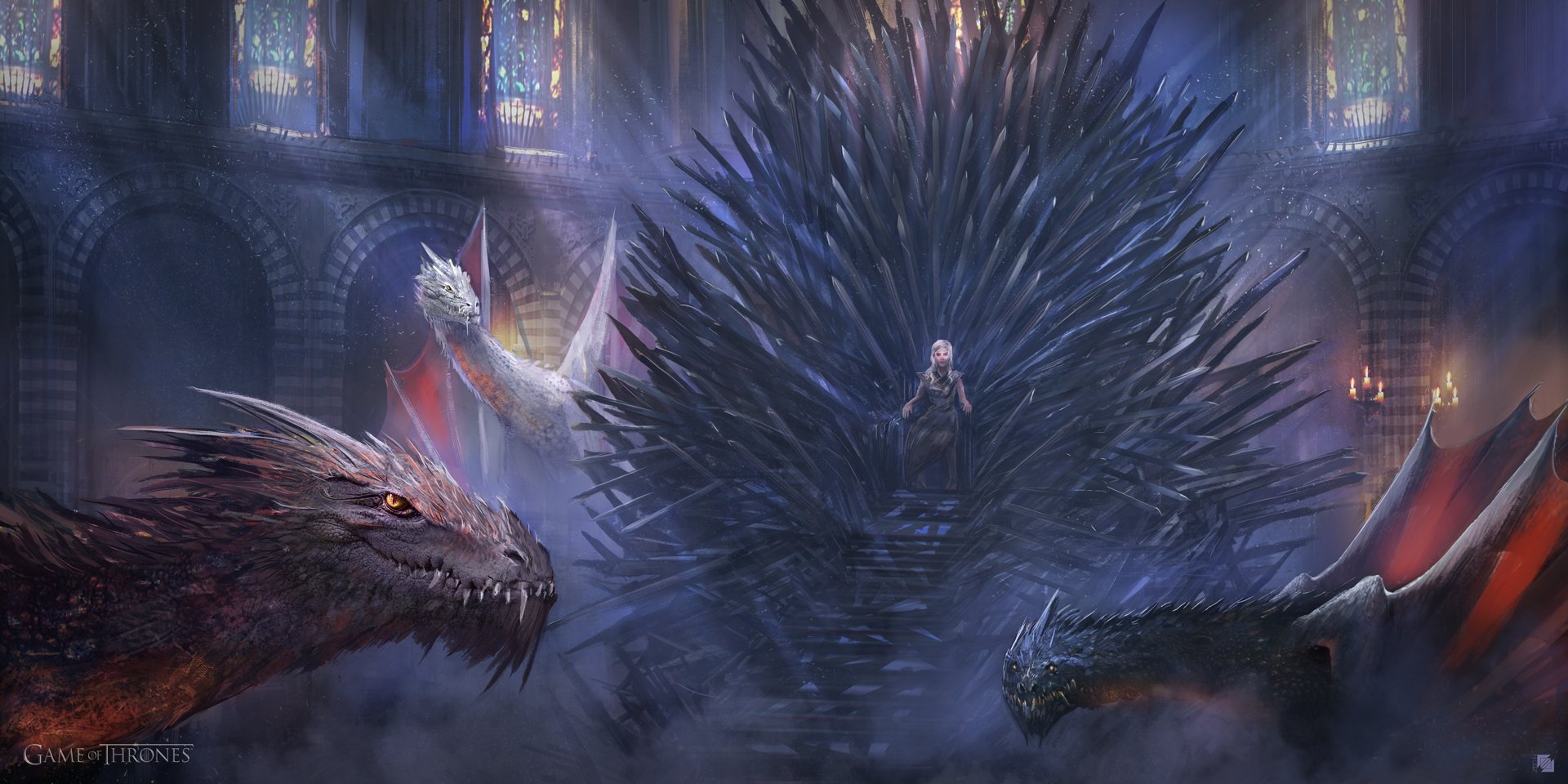 Game of Thrones Iron Throne HD Wallpaper by Florent Llamas, image size:1920x960