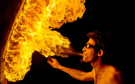 man fire breather HD Desktop Wallpaper | Background Image