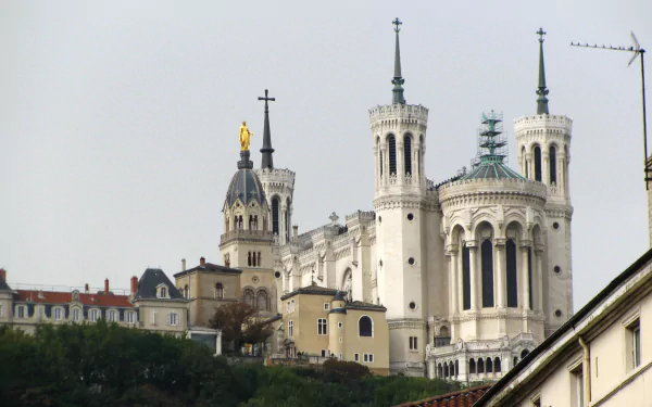 religious Basilica of Notre-Dame de Fourvière HD Desktop Wallpaper | Background Image
