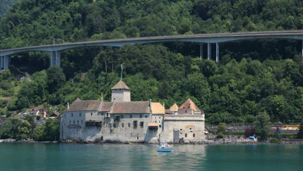 Switzerland Veytaux man made chateau de chillon HD Desktop Wallpaper | Background Image