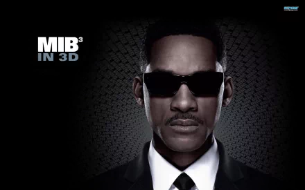 HD PC desktop wallpaper featuring a close-up of a Men In Black 3 character wearing sunglasses, with the MIB3 in 3D logo on the left side.