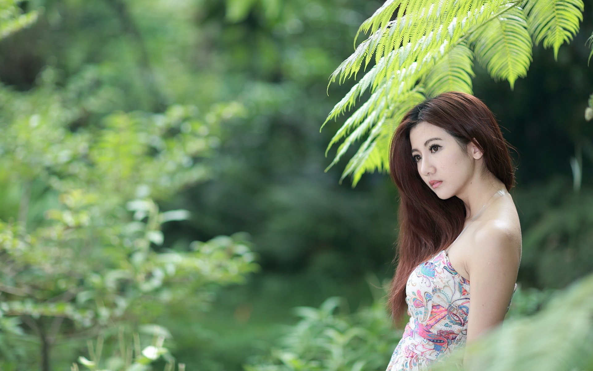 Serene Beauty: Asian Woman in HD Wallpaper by greenjacket888