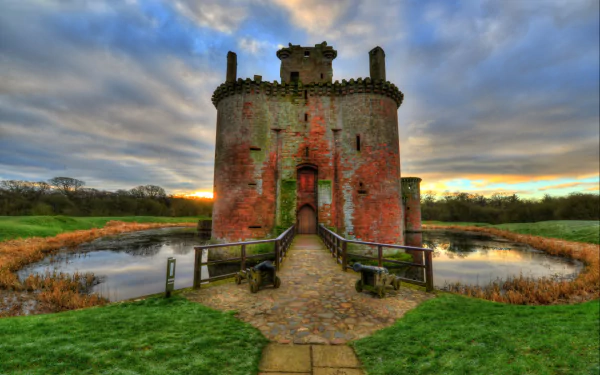 man made Caerlaverock Castle HD Desktop Wallpaper | Background Image