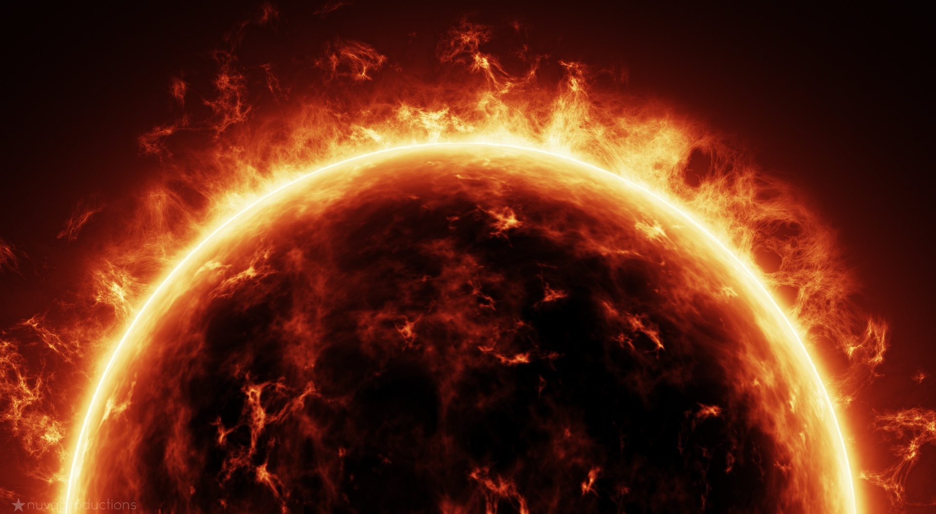 Rendition of a Solar Storm Hitting Mars and Stripping Ions wallpaper in  1920x1080 resolution