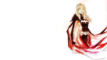 HD PC desktop wallpaper featuring a dynamic comic-style illustration of Batgirl with flowing cape on a clean white background.