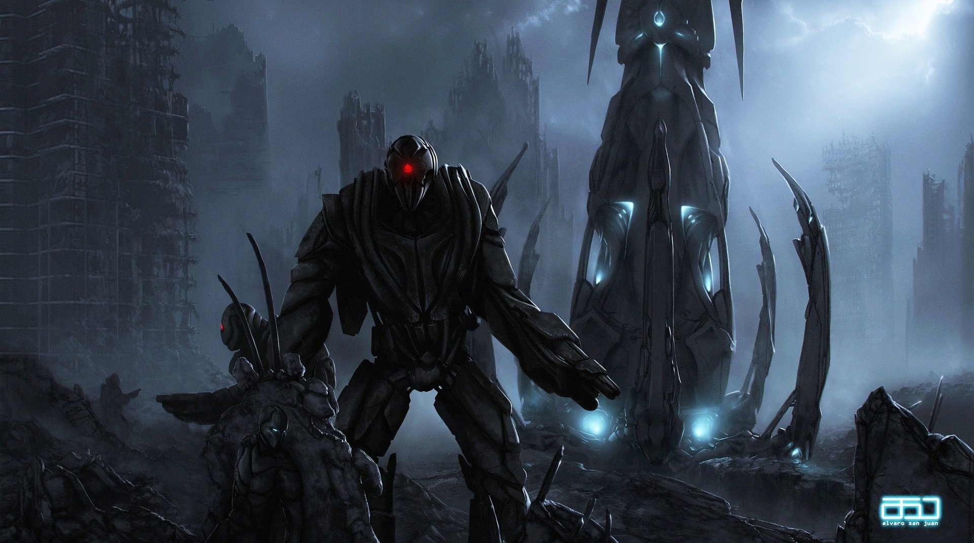 Download Sci Fi Warrior HD Wallpaper by Álvaro San Juan