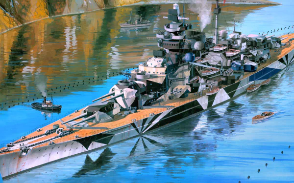 battleship military German battleship Tirpitz HD Desktop Wallpaper | Background Image
