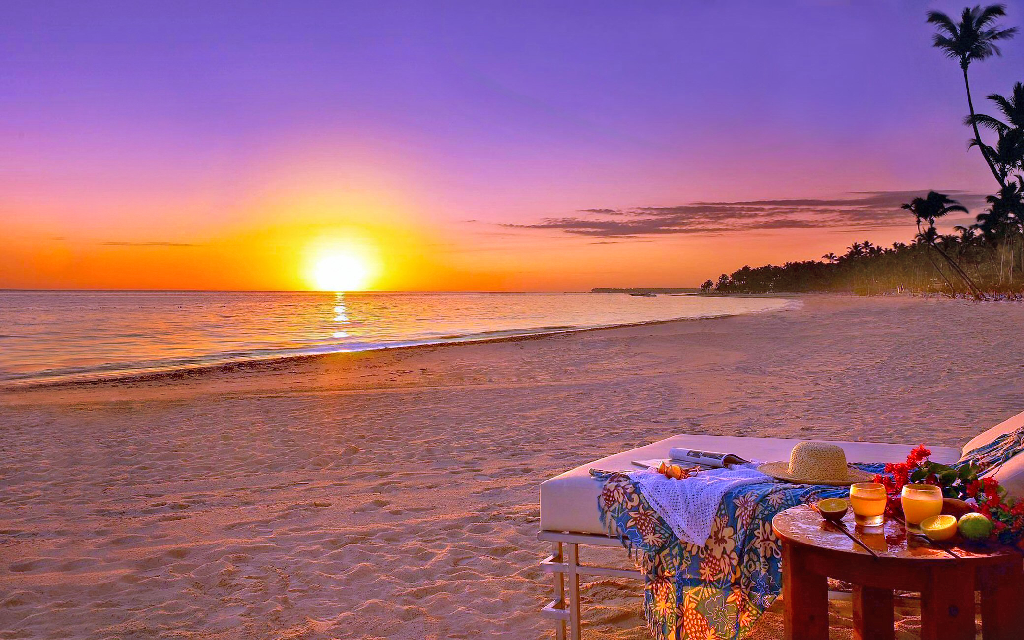 Beach Horizon Sand Sea Sky Summer Sunny Sunset HD WALLPAPER.