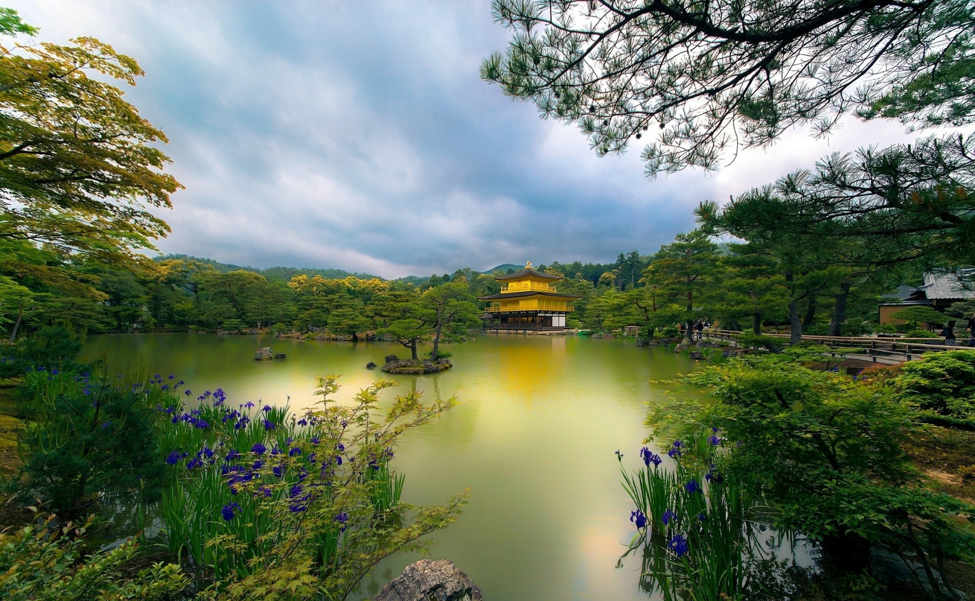 Download Pond Japan Kyoto The Temple Of The Golden Pavilion Religious Kinkaku-ji HD Wallpaper