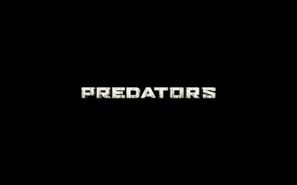 HD PC desktop wallpaper featuring the bold, metallic title PREDATORS from the movie against a solid black background.