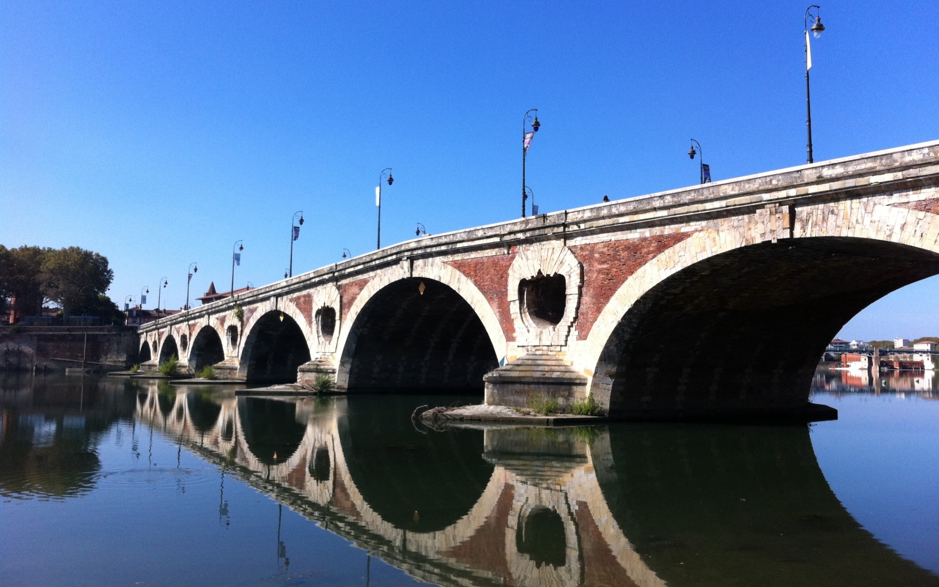 Download Man Made Pont Neuf, Toulouse HD Wallpaper