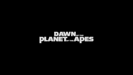 HD PC desktop wallpaper featuring the title logo of the movie Dawn of the Planet of the Apes on a black background.