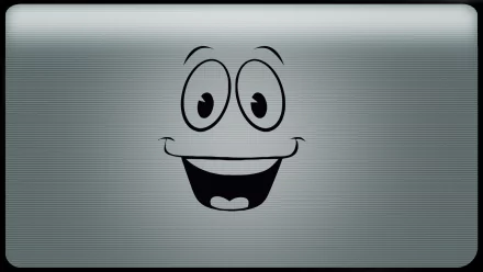 HD PC desktop wallpaper featuring the iconic Vault Boy smile from the Fallout video game series, specifically Fallout: New Vegas.