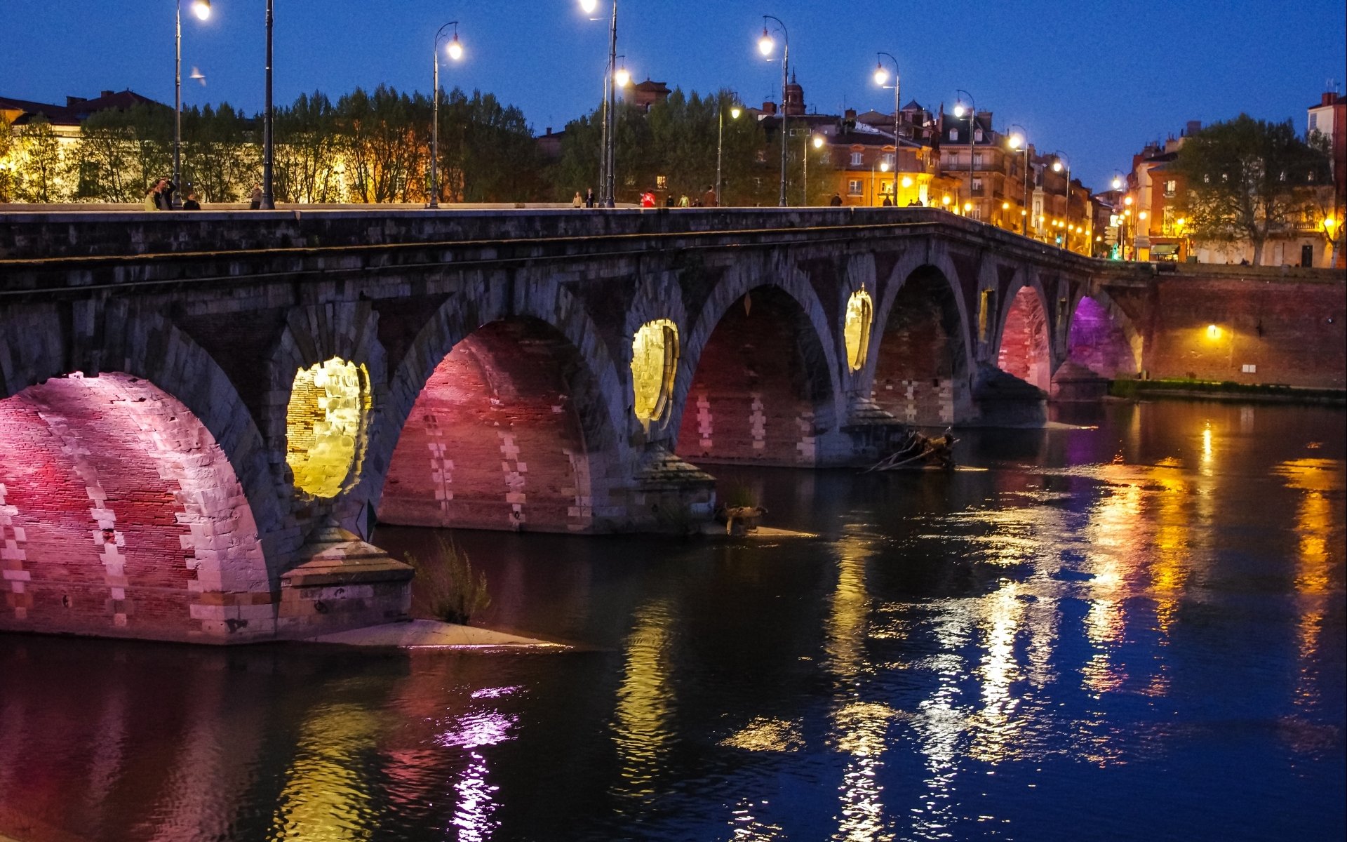 Download Man Made Pont Neuf, Toulouse HD Wallpaper