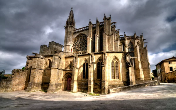 religious Basilica of St. Nazaire and St. Celse, Carcassonne HD Desktop Wallpaper | Background Image