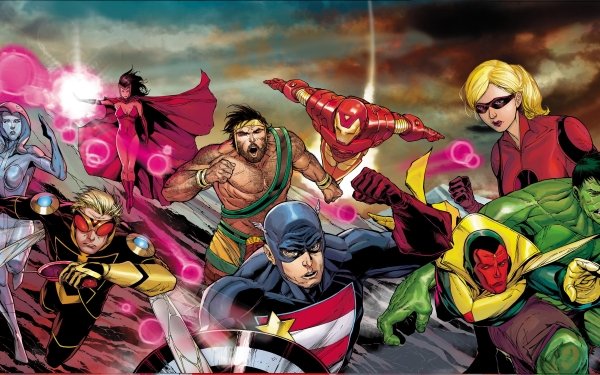 Comics The Mighty Avengers Iron Man Hulk Vision Captain America HD Wallpaper | Background Image