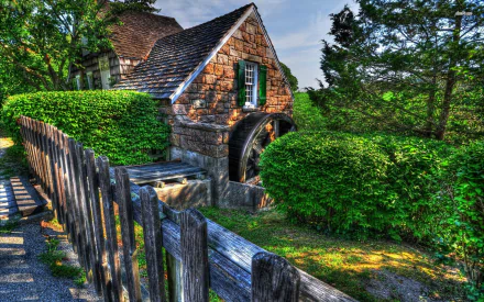 man made watermill HD Desktop Wallpaper | Background Image