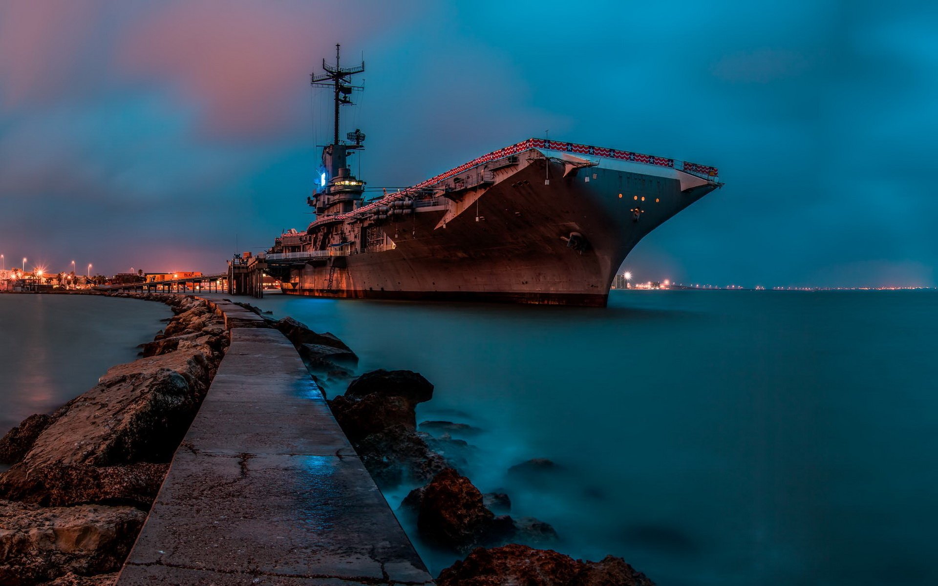 Download Warship Aircraft Carrier Military USS Lexington (CV-16) HD Wallpaper