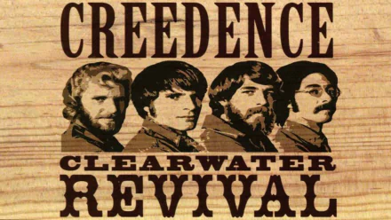A retro HD desktop wallpaper featuring the iconic band Creedence Clearwater Revival, showcasing the group's members in a classic, artistic design.