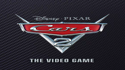HD PC desktop wallpaper and background featuring the Disney Pixar Cars 2 video game logo on a textured dark backdrop.