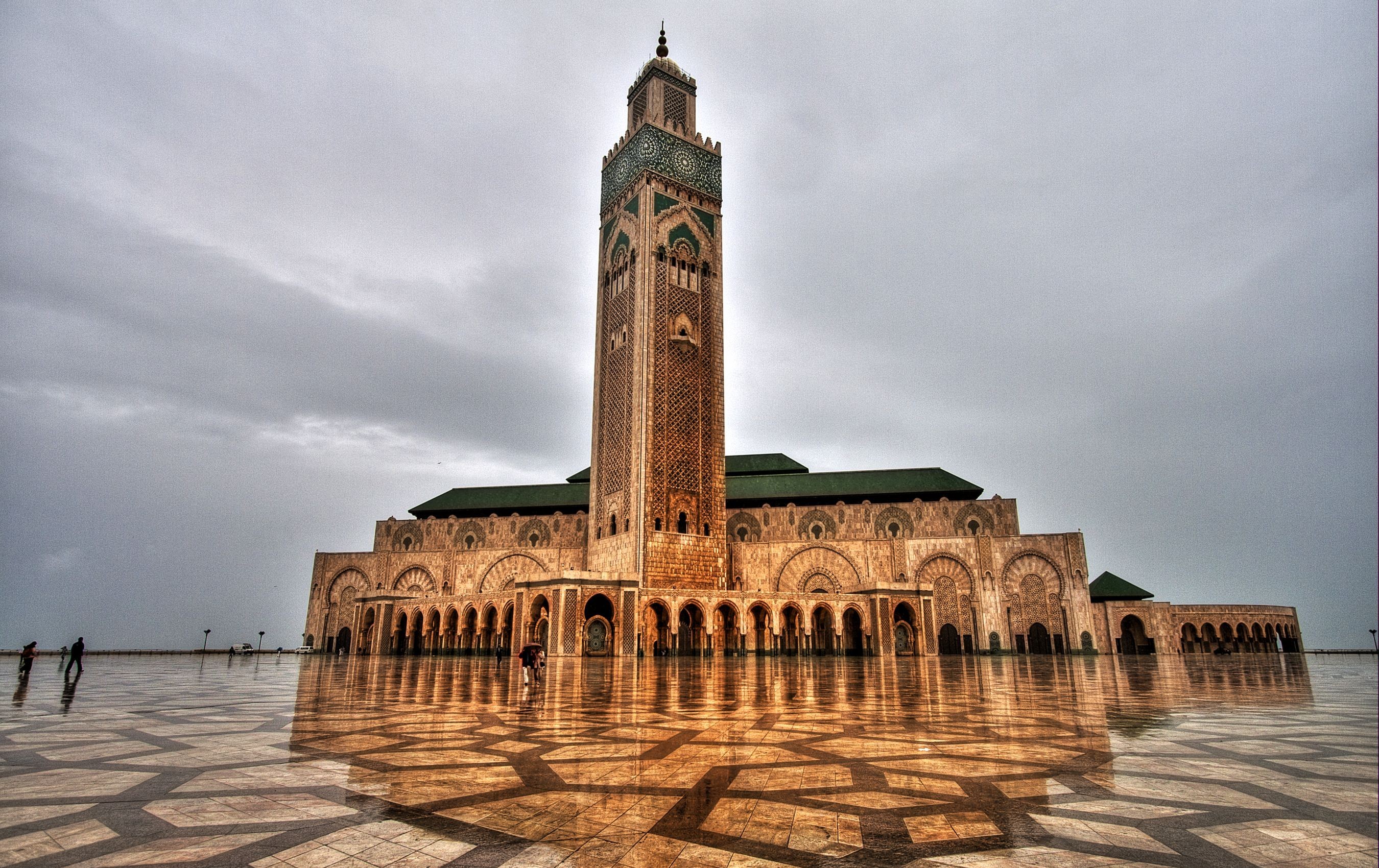 Stunning Maghrib At Hassan II Mosque HD Wallpaper