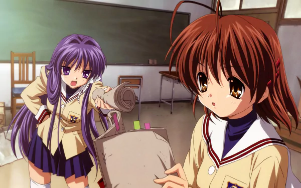 Kyou Fujibayashi Nagisa Furukawa Anime Clannad HD Desktop Wallpaper | Background Image
