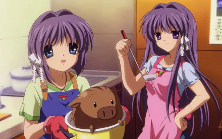 Botan (Clannad) Ryou Fujibayashi Kyou Fujibayashi Anime Clannad HD Desktop Wallpaper | Background Image