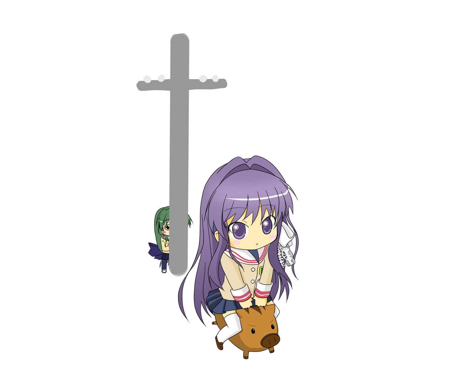 Download Kyou Fujibayashi Botan (Clannad) Fuuko Ibuki Anime Clannad Wallpaper