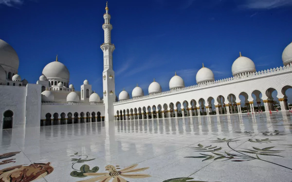 United Arab Emirates Abu Dhabi religious Sheikh Zayed Grand Mosque HD Desktop Wallpaper | Background Image