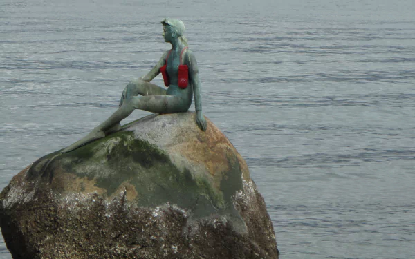 man made Girl in a Wetsuit Statue HD Desktop Wallpaper | Background Image