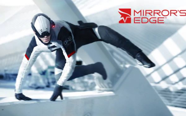 Faith Connors from the video game Mirror's Edge Catalyst is shown in a dynamic pose in this 4K Ultra HD PC desktop wallpaper and background.