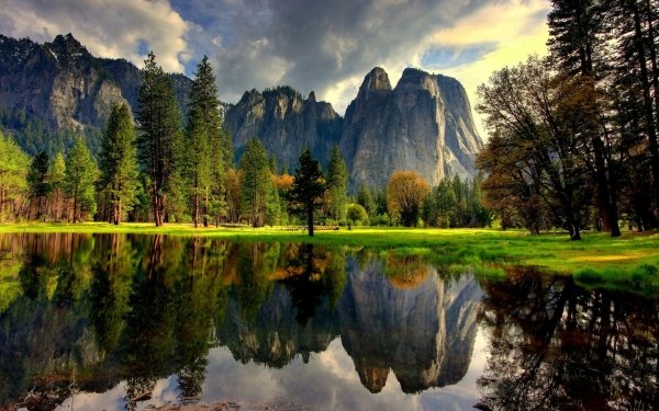 Earth Mountain Mountains Tree Wood Reflection HD Wallpaper | Background Image