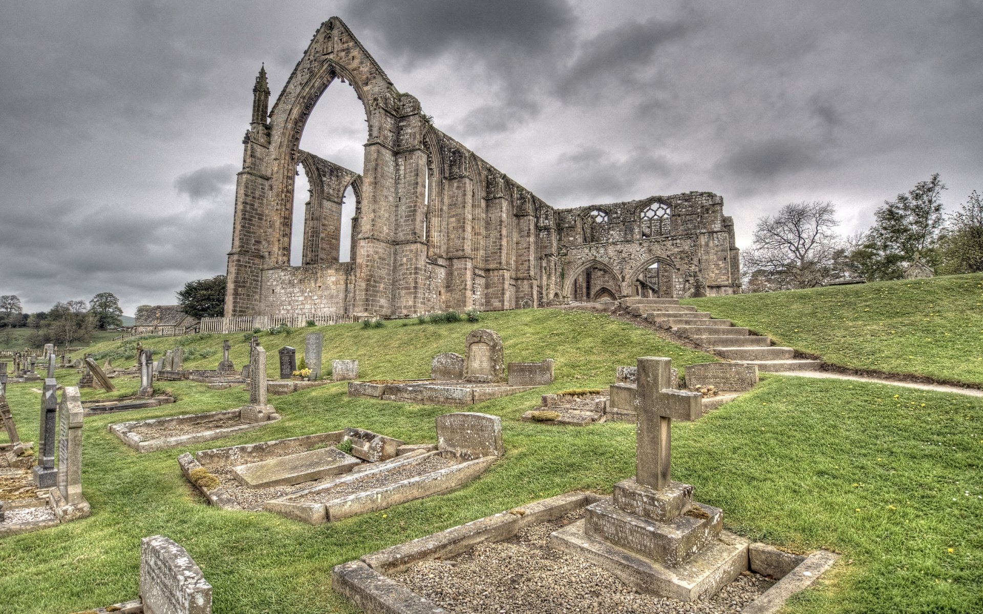 Download Man Made Bolton Priory HD Wallpaper