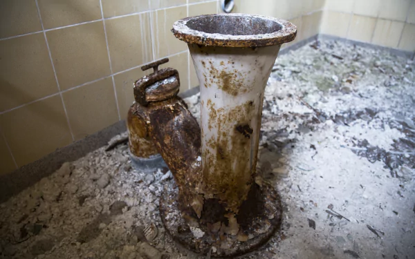  Rusty toilet pipe