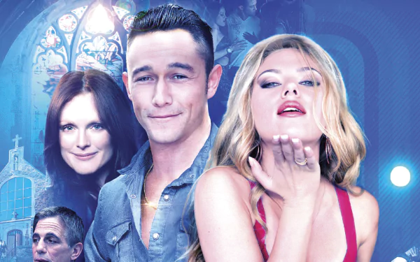 A vibrant HD desktop wallpaper featuring characters from the movie Don Jon, showcasing a mix of drama and romance with striking visuals.