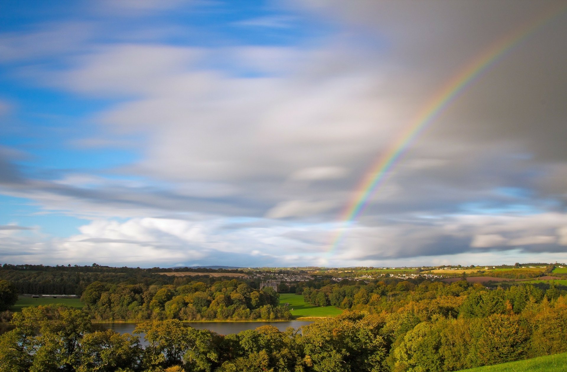 Download Cloud Wood Nature Rainbow HD Wallpaper