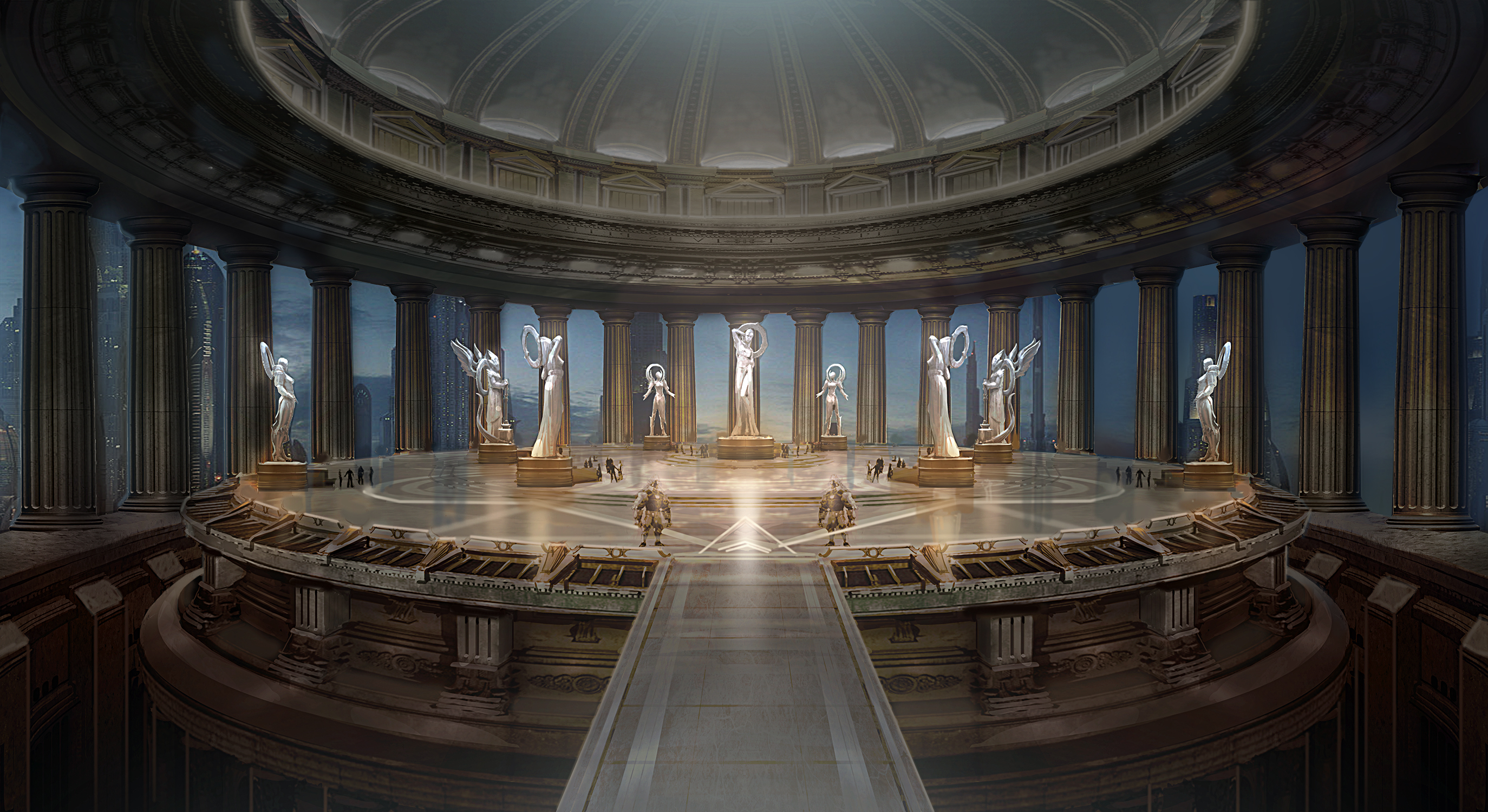 Temple room. Тронный зал Рим концепт арт. Олимп Тронный зал. Пантеон на Олимпе. Асгард Тронный зал.
