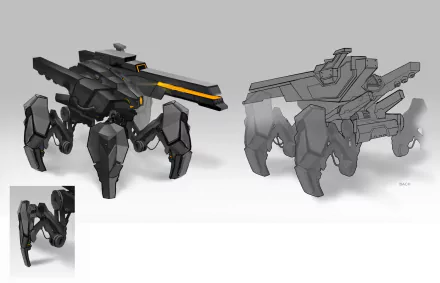 HD wallpaper featuring concept art of mechanical walkers from the game Civilization: Beyond Earth.