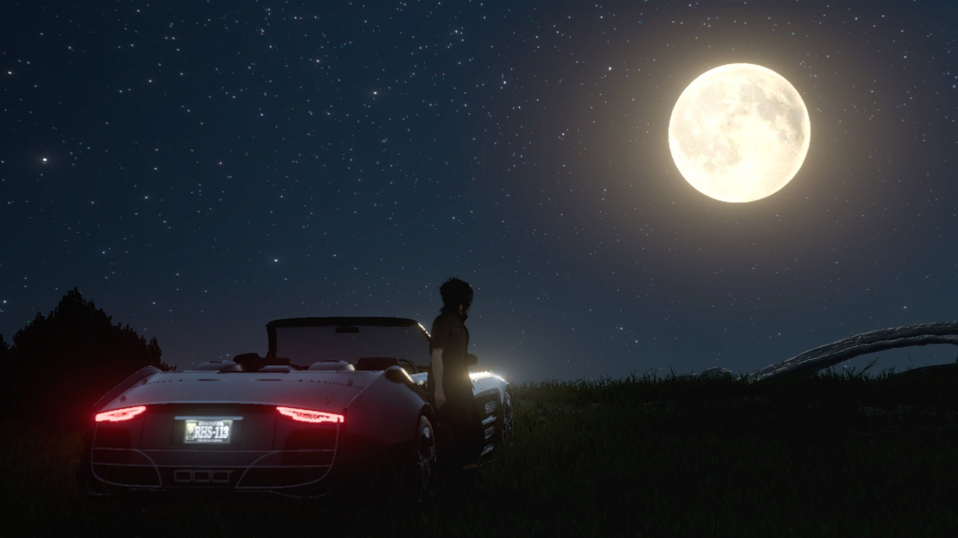 Ночь Луна автомобиль