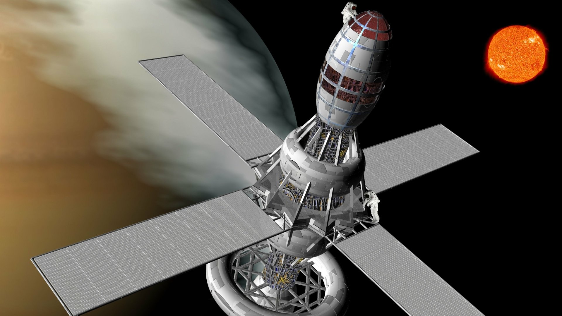 Download Space Sci Fi Space Station 4k Ultra HD Wallpaper by Steve Bidmead