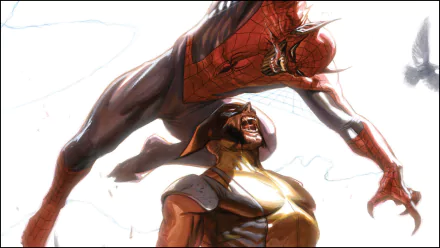  Spiderman vs Wolverine by Gabriele Dell'Otto